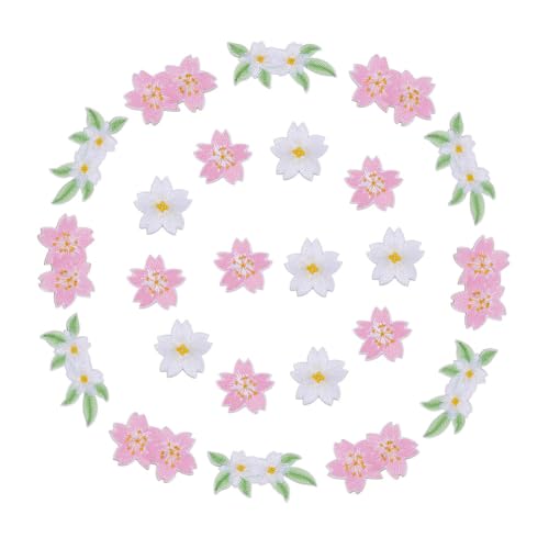 HOBBIESAY 24 Stück 4 Stile Sakura Stickerei Flicken Kirschblüten Aufnäher Zum Aufbügeln Rosa Weißer Blumen Aufnäher Zum Aufnähen Reparatur Applikation Für Selbstgemachte Rucksäcke Taschen Westen HOBBIESAY 24 Stück 4 Stile Sakura Stickerei Flicken Kirschblüten Aufnäher Zum Aufbügeln Rosa Weißer Blumen Aufnäher Zum Aufnähen Reparatur Applikation Für Selbstgemachte Rucksäcke Taschen Westen von HOBBIESAY