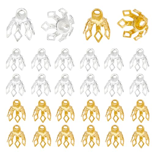 HOBBIESAY 240 Stück 2 Farben Tibetischer Stil Blütenblatt Perle Messingglocke Perlenkappe Anhänger Anhängerkappen Mit 7 Schlaufen Hohle Schmuck Abstandskappen Für Ohrringe Armbänder Halsketten Schmuck HOBBIESAY 240 Stück 2 Farben Tibetischer Stil Blütenblatt Perle Messingglocke Perlenkappe Anhänger Anhängerkappen Mit 7 Schlaufen Hohle Schmuck Abstandskappen Für Ohrringe Armbänder Halsketten Schmuck von HOBBIESAY