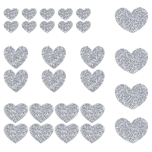 HOBBIESAY 28 Stück Herz Strass Aufnäher Herz Bügelflicken Zum Aufnähen Handgefertigte Herz Applikation Herz Bling Patches Silber Für Selbstgemachte Kleidung Jeans Handtaschen Rucksäcke Jacken Schuhe HOBBIESAY 28 Stück Herz Strass Aufnäher Herz Bügelflicken Zum Aufnähen Handgefertigte Herz Applikation Herz Bling Patches Silber Für Selbstgemachte Kleidung Jeans Handtaschen Rucksäcke Jacken Schuhe von HOBBIESAY