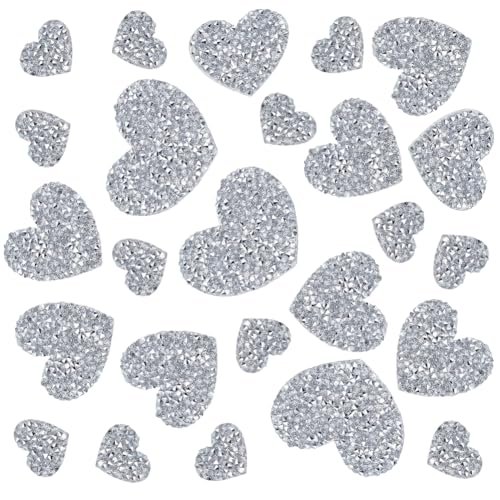 HOBBIESAY 28 Stück Herz-Strass-Flicken zum Aufbügeln, handgefertigt, Herzapplikation, Herz, Bling, Flicken für DIY, Kleidung, Jeans, Handtaschen, Rucksäcke, Jacken, Schuhe, Hüte, Dekoration HOBBIESAY 28 Stück Herz-Strass-Flicken zum Aufbügeln, handgefertigt, Herzapplikation, Herz, Bling, Flicken für DIY, Kleidung, Jeans, Handtaschen, Rucksäcke, Jacken, Schuhe, Hüte, Dekoration von HOBBIESAY