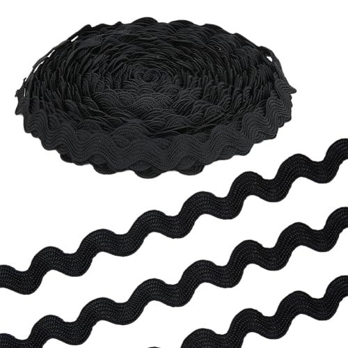 HOBBIESAY 28 Yards/25.6m Gewellte Fransenbesatz Zackenlitzen Spitzenband Schwarzer Verpackungsstoff Zum Nähen von Kleidung Kleidern Verpacken Zuhause Hochzeit Party DIY Dekoration HOBBIESAY 28 Yards/25.6m Gewellte Fransenbesatz Zackenlitzen Spitzenband Schwarzer Verpackungsstoff Zum Nähen von Kleidung Kleidern Verpacken Zuhause Hochzeit Party DIY Dekoration von HOBBIESAY