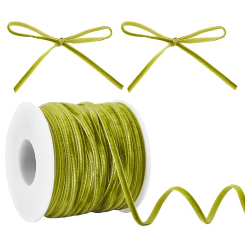 HOBBIESAY 3.2mm Dünnes Samtband 45.72m Vintage Olivgrün Schmales Band Einseitiges Samtband Für Hochzeitseinladungen Weihnachts Heim Und Party Dekoration HOBBIESAY 3.2mm Dünnes Samtband 45.72m Vintage Olivgrün Schmales Band Einseitiges Samtband Für Hochzeitseinladungen Weihnachts Heim Und Party Dekoration von HOBBIESAY