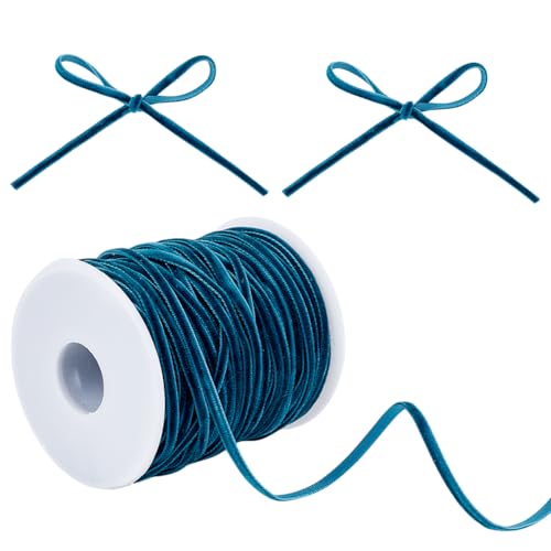 HOBBIESAY 3.2mm Dünnes Samtband 50 Yards/45m Blaugrünes Band Einseitiges Samtband Spule Stoffbesatz Zum Verpacken von Geschenken Samtschleifen Basteln Hochzeit Heimdekoration HOBBIESAY 3.2mm Dünnes Samtband 50 Yards/45m Blaugrünes Band Einseitiges Samtband Spule Stoffbesatz Zum Verpacken von Geschenken Samtschleifen Basteln Hochzeit Heimdekoration von HOBBIESAY