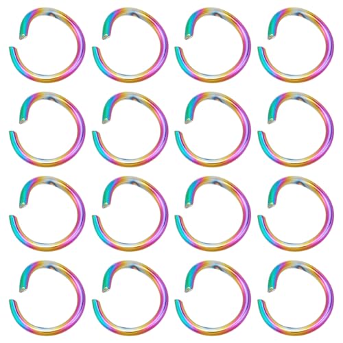 HOBBIESAY 30 Stück Biegeringe In Regenbogenfarben 10mm Edelstahl Offene Biegeringe Metallringe Für Die Herstellung von DIY Armbändern Halsketten Ohrringen Und Schmuck von HOBBIESAY