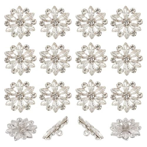 HOBBIESAY 30 Stück Blumen Strassknöpfe 20mm Blumenstrauß Zum Aufnähen Auf Kleidungsknöpfe Kristallknopfverzierungen Weiße Blumenknöpfe Für DIY Kleidungskleiddekoration Loch: 2mm HOBBIESAY 30 Stück Blumen Strassknöpfe 20mm Blumenstrauß Zum Aufnähen Auf Kleidungsknöpfe Kristallknopfverzierungen Weiße Blumenknöpfe Für DIY Kleidungskleiddekoration Loch: 2mm von HOBBIESAY