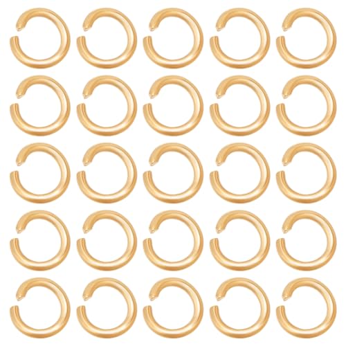 HOBBIESAY 30 Stück Goldene Biegeringe 9mm Offener Biegering Aus Edelstahl 18 Karat Vergoldete Biegeringe Ungelötete Ringverbinder Kleiner Spaltring Schmuckherstellungszubehör Für Heimwerkerarbeiten von HOBBIESAY