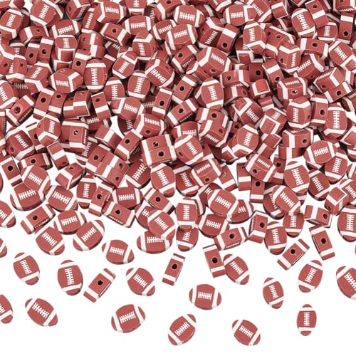 HOBBIESAY 300 Stück American Football Perle Handgefertigte Polymer Ton Perlen Rugby Perlen 7mm Sportball Perlen Kleine Öffnung Perlen Für DIY Halskette Armband Schmuck Ohrringe Bastelbedarf HOBBIESAY 300 Stück American Football Perle Handgefertigte Polymer Ton Perlen Rugby Perlen 7mm Sportball Perlen Kleine Öffnung Perlen Für DIY Halskette Armband Schmuck Ohrringe Bastelbedarf von HOBBIESAY
