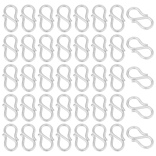 HOBBIESAY 300 Stück S Hakenverschluss Edelstahl S Hakenverschlüsse S Förmige Drahthakenverschlüsse Verbindungsstücke S Förmiger Schmuckverschluss Für Die Herstellung von Armbändern Und Halsketten von HOBBIESAY