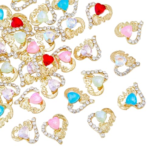 HOBBIESAY 36 Stück 6 Farben Legierung Strass Cabochons 3D Herzförmige Diamant Nagelanhänger Liebeskristall Nagelanhänger Für Schönere Nagelkunstdekorationen Golden Glänzendes Luxus Nagelzubehör HOBBIESAY 36 Stück 6 Farben Legierung Strass Cabochons 3D Herzförmige Diamant Nagelanhänger Liebeskristall Nagelanhänger Für Schönere Nagelkunstdekorationen Golden Glänzendes Luxus Nagelzubehör von HOBBIESAY