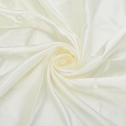 HOBBIESAY 3m Durchsichtiger Satinstoff 1.5m Breit Beigefarbener Satinstoff Seidiger Satinstoff Glänzender Weicher Stoff Für Brautkleider Heim Und Hochzeitsdekorationen Nähen Basteln von HOBBIESAY