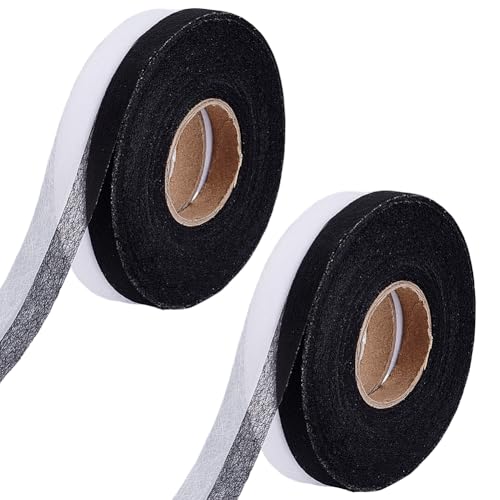 HOBBIESAY 4 Rolle 2 Farben Saumband Quilten Aufbügeln 10mm Doppelt Kein Nähen Saumbänder Aufbügelbare Transparente Bänder Für Kleidung Quilten Wattieren DIY Nähen von HOBBIESAY
