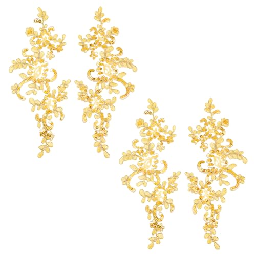 HOBBIESAY 4 Stück Stickerei Pailletten Spitzenapplikationen 3D Perlenstickerei Pailletten Spitzenapplikation Blumenapplikation Kleid Nähdekorationen Golden Für Stoff DIY HOBBIESAY 4 Stück Stickerei Pailletten Spitzenapplikationen 3D Perlenstickerei Pailletten Spitzenapplikation Blumenapplikation Kleid Nähdekorationen Golden Für Stoff DIY von HOBBIESAY