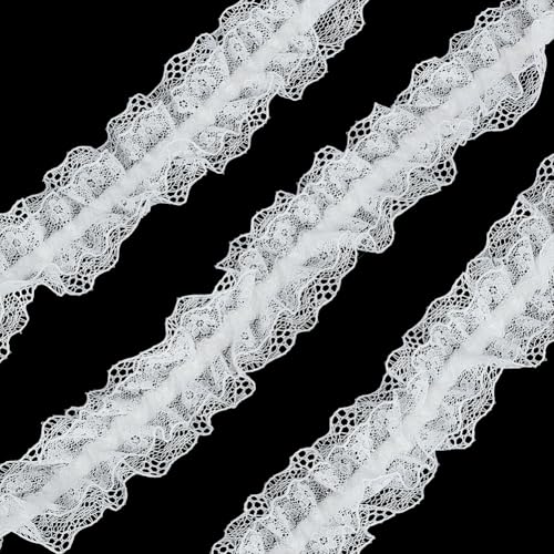 HOBBIESAY 4.5m Rüschenband Plissierte Elastische Spitze Rüschenbesatz Nylon Blumen Spitzenbesatz Elastischer Spitzenbesatz Doppellagig Plissierter Elastischer Besatz Weiß Für Heimwerker Nähen HOBBIESAY 4.5m Rüschenband Plissierte Elastische Spitze Rüschenbesatz Nylon Blumen Spitzenbesatz Elastischer Spitzenbesatz Doppellagig Plissierter Elastischer Besatz Weiß Für Heimwerker Nähen von HOBBIESAY
