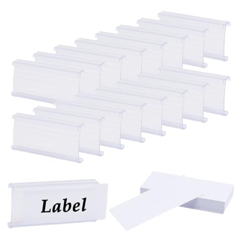 HOBBIESAY 40 Satz Drahtregal Etikettenhalter Mit Papierkarte 3.65x7.6x1.25cm Kunststoffdraht Regaletikettenclips Abnehmbarer Drahtregal Etikettenhalter Etikettenanzeigeclip Für Den HOBBIESAY 40 Satz Drahtregal Etikettenhalter Mit Papierkarte 3.65x7.6x1.25cm Kunststoffdraht Regaletikettenclips Abnehmbarer Drahtregal Etikettenhalter Etikettenanzeigeclip Für Den von HOBBIESAY