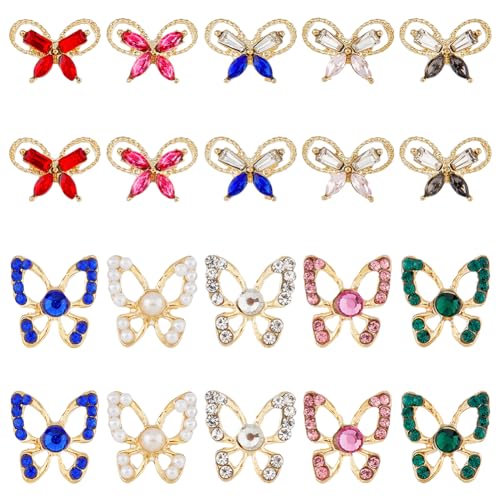 HOBBIESAY 40 Stück 10 Stile 3D Schmetterling Nail Art Charms Glitzernde Strassimitationsperle Fingerspitzen Cabochons Nail Art Dekoration Zubehör Für DIY Nagelherstellung Maniküre Handwerk HOBBIESAY 40 Stück 10 Stile 3D Schmetterling Nail Art Charms Glitzernde Strassimitationsperle Fingerspitzen Cabochons Nail Art Dekoration Zubehör Für DIY Nagelherstellung Maniküre Handwerk von HOBBIESAY
