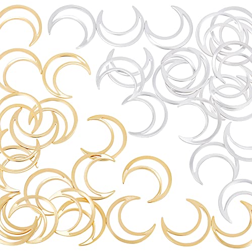 HOBBIESAY 40 Stück 2 Farben Mond Verbindungsringe Offene Lünette Verbindungsstücke Charms Messing Perlenrahmen Charms Hohle Goldene Silber Anhänger Für Die Schmuckherstellung HOBBIESAY 40 Stück 2 Farben Mond Verbindungsringe Offene Lünette Verbindungsstücke Charms Messing Perlenrahmen Charms Hohle Goldene Silber Anhänger Für Die Schmuckherstellung von HOBBIESAY