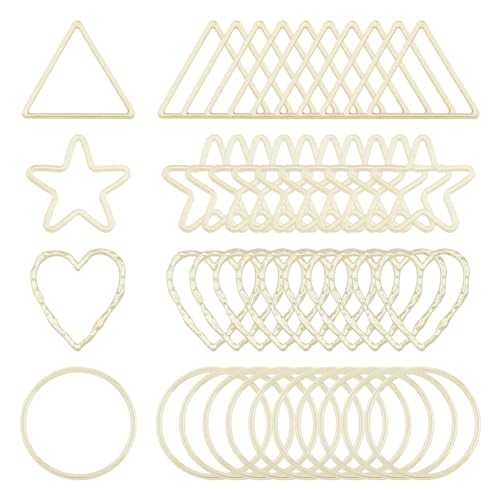 HOBBIESAY 40 Stück 4 Stile Metallkreise Charms Links Legierung Verbindungsringe Ohrringreifen Für Die Schmuckherstellung Sternanhänger Dreieck Liebeskreisrahmen Verbinder HOBBIESAY 40 Stück 4 Stile Metallkreise Charms Links Legierung Verbindungsringe Ohrringreifen Für Die Schmuckherstellung Sternanhänger Dreieck Liebeskreisrahmen Verbinder von HOBBIESAY
