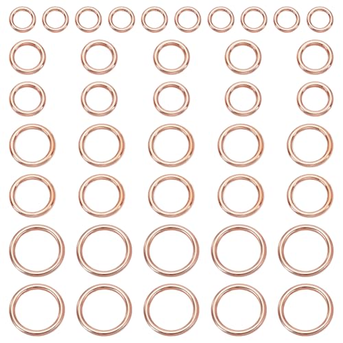HOBBIESAY 40 Stück Biegeringe 4 Stile Legierung Geschlossene Biegeringe Runder Biegering O Ring Schmuckverbinder Roségold Für DIY Armbänder Ohrringe Halskettenherstellung Charms Reparatur von HOBBIESAY