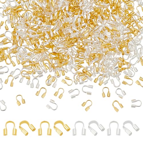 HOBBIESAY 400 Stück 2 Farbenmessing Drahtschutz 5mm Lang U Form Drahtschutzschlaufen Für Schmuck Goldene Und Silberne Drahtschützer Drahtschützer Zur Schmuckherstellung Loch:0.5mm HOBBIESAY 400 Stück 2 Farbenmessing Drahtschutz 5mm Lang U Form Drahtschutzschlaufen Für Schmuck Goldene Und Silberne Drahtschützer Drahtschützer Zur Schmuckherstellung Loch:0.5mm von HOBBIESAY