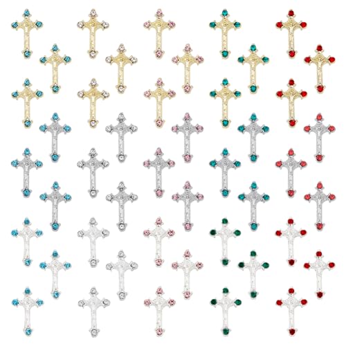 HOBBIESAY 45 Stück 15 Farbige 3D Legierung Strasssteine Kreuz Nagel Charms Metall Punk Nagel Anhänger Gothic Kreuze Nägel Zubehör Diamanten Nagel Schmuck Für Maniküre Handwerk Nagelkunstdekorationen HOBBIESAY 45 Stück 15 Farbige 3D Legierung Strasssteine Kreuz Nagel Charms Metall Punk Nagel Anhänger Gothic Kreuze Nägel Zubehör Diamanten Nagel Schmuck Für Maniküre Handwerk Nagelkunstdekorationen von HOBBIESAY