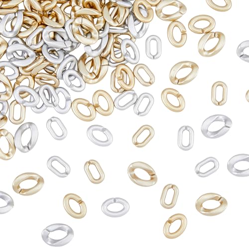 HOBBIESAY 480 Stück 3 Stile Sprühlackierte CCB Kunststoff Verbindungsringe Gold Und Silber Schnellverbindungsverbinder Oval/Twist Link Bordsteinherstellung von Ohrringen Für Die Schmuckherstellung HOBBIESAY 480 Stück 3 Stile Sprühlackierte CCB Kunststoff Verbindungsringe Gold Und Silber Schnellverbindungsverbinder Oval/Twist Link Bordsteinherstellung von Ohrringen Für Die Schmuckherstellung von HOBBIESAY