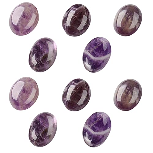 HOBBIESAY 5 Stück 13x18mm Ovaler Natürlicher Amethyst Cabochon Lavendel Jade Edelstein Mit Flacher Rückseite Natürlicher Lila Cabochon Ungefärbter Und Lila Stein Für Schmuck Armband Halskette Ohrring von HOBBIESAY