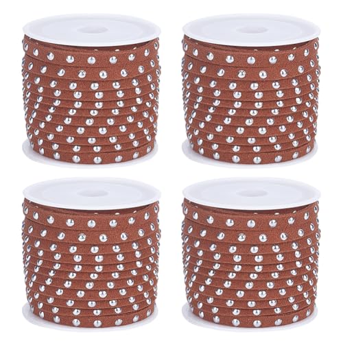 HOBBIESAY 5 m lange Lederschnur, Wildlederimitat, Lederband, Spitzenband mit Nieten, flache Perlenschnur, Braun, für Schmuck- und Armbandherstellung HOBBIESAY 5 m lange Lederschnur, Wildlederimitat, Lederband, Spitzenband mit Nieten, flache Perlenschnur, Braun, für Schmuck- und Armbandherstellung von HOBBIESAY