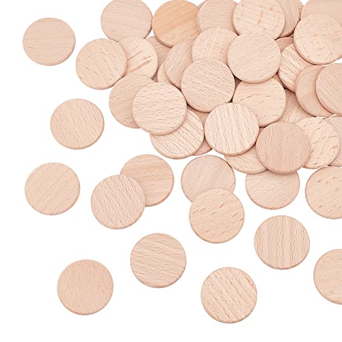 HOBBIESAY 50 Stück 30.5mm Blanko Naturbelassene Buchenholzscheiben Flache Runde Holzscheiben 3.5mm Dick Glatte Unbehandelte Holzkreise Für Kunsthandwerk Farbe von HOBBIESAY