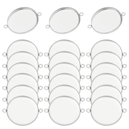 HOBBIESAY 50 Stück Edelstahl Träger Schmuckträger Bulk Schalen Verbinder Anhänger Flache Runde Leere Schalen Verbindungsstücke für Armband Halskette Ohrringe Schmuckherstellung 0.98 Zoll Durchmesser HOBBIESAY 50 Stück Edelstahl Träger Schmuckträger Bulk Schalen Verbinder Anhänger Flache Runde Leere Schalen Verbindungsstücke für Armband Halskette Ohrringe Schmuckherstellung 0.98 Zoll Durchmesser von HOBBIESAY