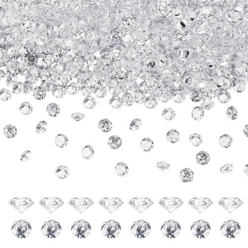 HOBBIESAY 500 Stück Klare Zirkonia Facettierte Cabochons Mit Spitzer Rückseite Kleine Lose Diamanten Runde CZ Steine Synthetischer Edelstein Für Nagelkunst Basteln Schmuckherstellung 3mm von HOBBIESAY