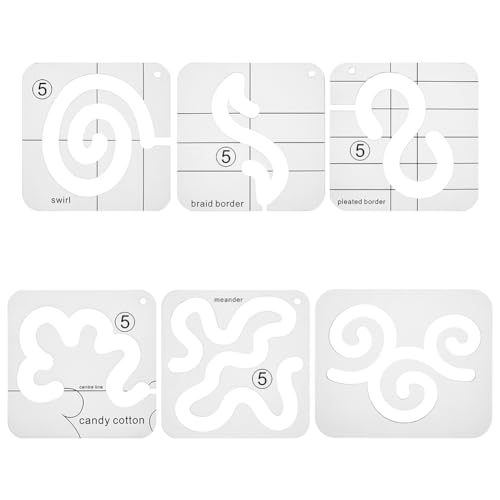 HOBBIESAY 6 Stil Free Motion Quilten Acryl Lineale Wellen/Wirbel Muster Nähen Vorlagen Schneide Präzision DIY Nähwerkzeuge Transparent Patchwork Lineale für Nähen Schablonen HOBBIESAY 6 Stil Free Motion Quilten Acryl Lineale Wellen/Wirbel Muster Nähen Vorlagen Schneide Präzision DIY Nähwerkzeuge Transparent Patchwork Lineale für Nähen Schablonen von HOBBIESAY