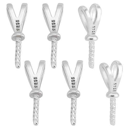 HOBBIESAY 6 Stück Y Anhänger Anschluss 925 Sterling Silber Anhänger Einstellungsschrauben Ösenstift Bügel Für Perlen Edelsteine Schmuckherstellung Loch:4x1.5mm von HOBBIESAY