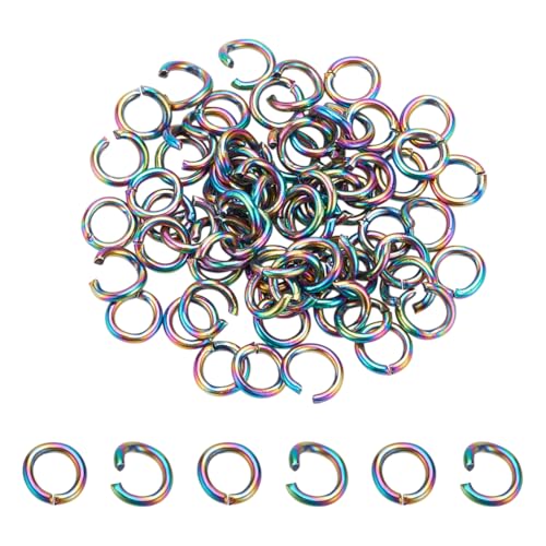 HOBBIESAY 60 Stück Biegeringe 5mm Offener Biegering Aus Edelstahl Regenbogenfarben Biegeringe Ungelötete Ringverbinder Kleiner Spaltring Schmuckherstellung Beschläge Für Heimwerkerarbeiten von HOBBIESAY