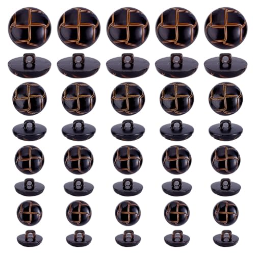 HOBBIESAY 60 Stücke 4 Stile Kokosnuss-Braun Football Knöpfe Mit Stiel Lederoptik Kunststoffknöpfe Runde Lederknöpfe Für DIY Anzüge Kleider Röcke Mäntel Uniformen Bekleidungsverzierung Loch: 3,5mm HOBBIESAY 60 Stücke 4 Stile Kokosnuss-Braun Football Knöpfe Mit Stiel Lederoptik Kunststoffknöpfe Runde Lederknöpfe Für DIY Anzüge Kleider Röcke Mäntel Uniformen Bekleidungsverzierung Loch: 3,5mm von HOBBIESAY