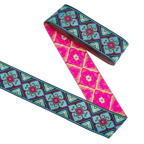 HOBBIESAY 7 m Geometrisches Jacquard Band Stickerei Polyester Bänder Ethno Stil Gewebter Besatz Blumenmuster Stoffband Tiefhimmelblau Jacquard Band Für DIY Handwerk HOBBIESAY 7 m Geometrisches Jacquard Band Stickerei Polyester Bänder Ethno Stil Gewebter Besatz Blumenmuster Stoffband Tiefhimmelblau Jacquard Band Für DIY Handwerk von HOBBIESAY