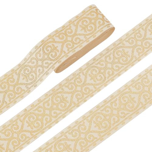 HOBBIESAY 7.66 Yards 2 Zoll Goldfarbener Jacquard Stickerei Bordüre Boho Jacquard Band Ethnische Stickerei Jacquard Bordüre Zum Nähen Heimdekoration DIY Basteln Kleidungszubehör HOBBIESAY 7.66 Yards 2 Zoll Goldfarbener Jacquard Stickerei Bordüre Boho Jacquard Band Ethnische Stickerei Jacquard Bordüre Zum Nähen Heimdekoration DIY Basteln Kleidungszubehör von HOBBIESAY
