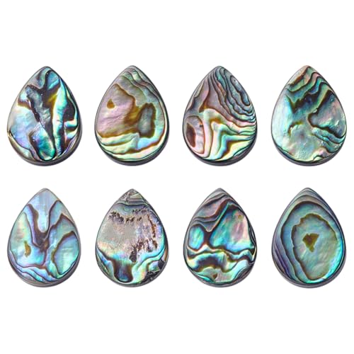 HOBBIESAY 8 Stück Bunte Abalone Muschelperlen Natürliche Muschelperlen Paua Halskette In Tropfenform Wassertropfenperle Für Damenhalsketten Schmuckherstellung Heimdekoration Loch:1mm von HOBBIESAY