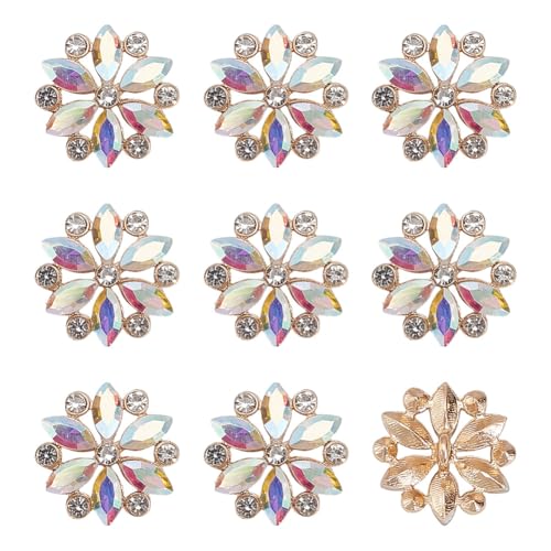 HOBBIESAY 8 Stück Glänzende Blumenknöpfe 20mm Klarer Kristallknopf Strassknöpfe Zum Aufnähen Auf Kleidungsknöpfe Für Frauen Basteln Hochzeit Party Blumenstrauß Dekorationen Taschen Schuhe Zubehör HOBBIESAY 8 Stück Glänzende Blumenknöpfe 20mm Klarer Kristallknopf Strassknöpfe Zum Aufnähen Auf Kleidungsknöpfe Für Frauen Basteln Hochzeit Party Blumenstrauß Dekorationen Taschen Schuhe Zubehör von HOBBIESAY