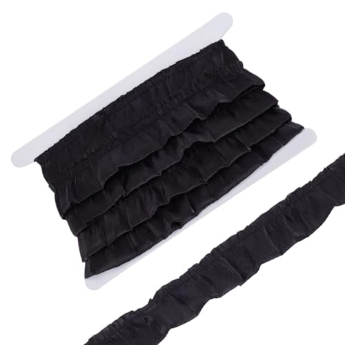 HOBBIESAY 8.2m Rüschen Spitzenbesatz 3cm Breit Schwarzes Plissee Stoffband Chiffon Rüschenbesatz Für Hochzeit Brautkleid Party Dekoration Kleidungsverzierung HOBBIESAY 8.2m Rüschen Spitzenbesatz 3cm Breit Schwarzes Plissee Stoffband Chiffon Rüschenbesatz Für Hochzeit Brautkleid Party Dekoration Kleidungsverzierung von HOBBIESAY