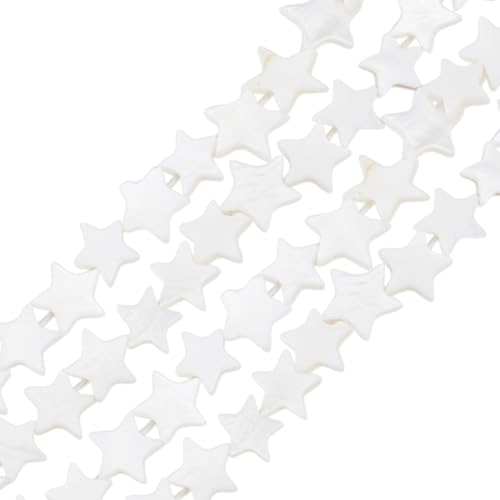 HOBBIESAY 80 Stück Natürliche Süßwasser Zuchtperlen Natürliche Muschel Sternperlen Muscheln Bastelperlen Ozean Seesterne Meeresperlen Zur Schmuckherstellung Armbandbasteln Loch:1mm von HOBBIESAY