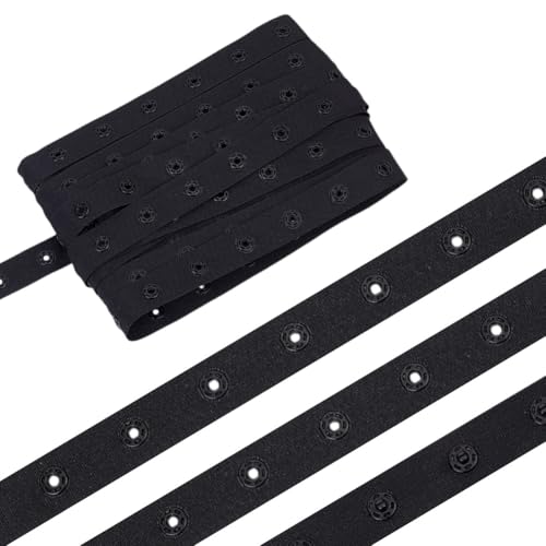 HOBBIESAY 9,1 m langes Druckknopfband, schwarze Druckknöpfe, Kunststoff-Bordüre, Nähen, Schnallen, Band, Zubehör für DIY, Kleidung, Hüte, Kleid, Stoff, Nähen, Handwerk, 1,8 cm HOBBIESAY 9,1 m langes Druckknopfband, schwarze Druckknöpfe, Kunststoff-Bordüre, Nähen, Schnallen, Band, Zubehör für DIY, Kleidung, Hüte, Kleid, Stoff, Nähen, Handwerk, 1,8 cm von HOBBIESAY