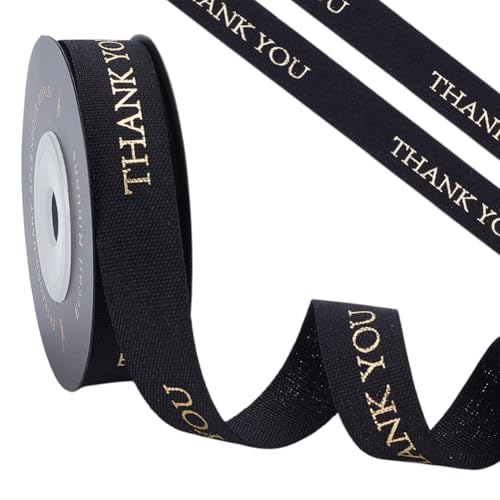 HOBBIESAY 9.14m Einseitiges Satinband Dankeschön Stoffband Schwarzes Valentinstagsband Zum Verpacken von Geschenken Verpacken von Blumensträußen Geburtstagsgeschenken Backen Valentinstagsbänder HOBBIESAY 9.14m Einseitiges Satinband Dankeschön Stoffband Schwarzes Valentinstagsband Zum Verpacken von Geschenken Verpacken von Blumensträußen Geburtstagsgeschenken Backen Valentinstagsbänder von HOBBIESAY