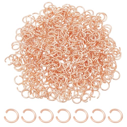 HOBBIESAY Binderinge aus Roségold, 3 mm, Edelstahl, offene Binderinge, kleine Metall-O-Ringe, runde Ringverbinder für DIY-Armbänder, Halsketten, Ohrringe, Schmuckherstellung, 500 Stück von HOBBIESAY