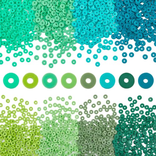 HOBBIESAY Ca4800 Stück 8 Frisur Flache Tonperlen Heishi Perlen 6mm Bunte Flache Runde Abstandshalterperlen Aus Polymer Lose Abstandshalter Für Die Herstellung von Schmuck Armbändern Halsketten von HOBBIESAY