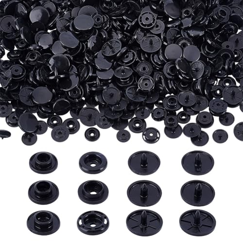 HOBBIESAY Druckknöpfe, 3 Stile, rund, Kunstharz, Kunststoff, Schwarz, für Heimwerker, Kleidung, Mantel, Daunenjacke, Basteln, 150 Stück HOBBIESAY Druckknöpfe, 3 Stile, rund, Kunstharz, Kunststoff, Schwarz, für Heimwerker, Kleidung, Mantel, Daunenjacke, Basteln, 150 Stück von HOBBIESAY