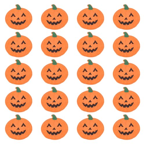 HOBBIESAY Jack O Lantern Kürbis-Flicken zum Aufbügeln, für Halloween, Kürbis, Stickerei, Kürbisse, zum Aufnähen, Halloween-Applikationen, Dunkelorange, für Jack-Jacke, Jeans, Taschen, Hüte, 6,3 x 5,8 von HOBBIESAY