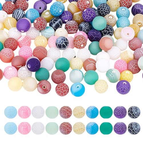 HOBBIESAY Millefiori-Glasperlen, 10 Farben, natürlich, verwitterter Achat, lose Achat-Perlen für Schmuckherstellung, Loch: 1 mm, 120 Stück von HOBBIESAY
