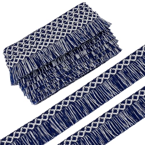 HOBBIESAY Quastenbesatz 8.22m Blau Weiß 37mm Zum Nähen Fransenbesatz Stickerei Quastenband Fransenband Für Vorhänge Kissen Teppiche Regenschirme Dekoration HOBBIESAY Quastenbesatz 8.22m Blau Weiß 37mm Zum Nähen Fransenbesatz Stickerei Quastenband Fransenband Für Vorhänge Kissen Teppiche Regenschirme Dekoration von HOBBIESAY