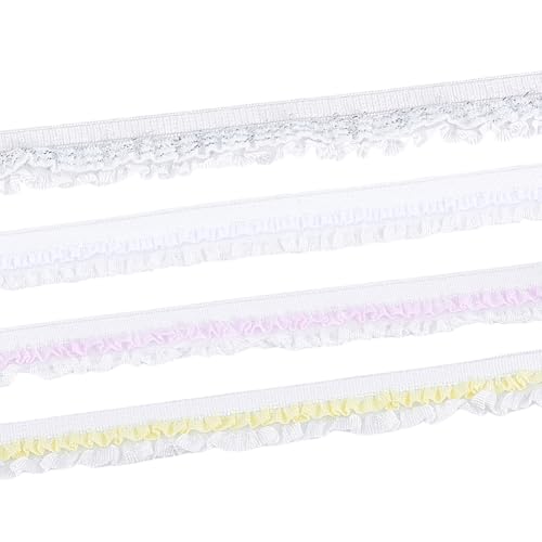 HOBBIESAY Rüschenband 12m 4 Farben Plissiertes Elastisches Spitzen Rüschenband Doppellagig Plissierter Chiffon Elastikbesatz Für Heimwerker Nähen Hochzeit Brautkleid Dekoration HOBBIESAY Rüschenband 12m 4 Farben Plissiertes Elastisches Spitzen Rüschenband Doppellagig Plissierter Chiffon Elastikbesatz Für Heimwerker Nähen Hochzeit Brautkleid Dekoration von HOBBIESAY