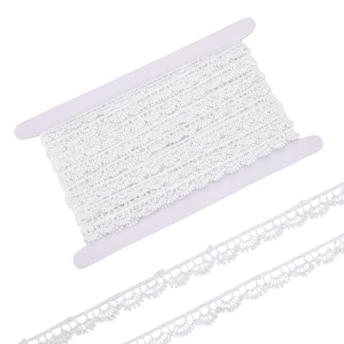 HOBBIESAY Spitzenband 13.72m Weiß 10mm Vintage Spitzenbandmit Gewelltem Rand Gehäkelte Hohlbänder Zum Verpacken von Geschenken Heimdekoration HOBBIESAY Spitzenband 13.72m Weiß 10mm Vintage Spitzenbandmit Gewelltem Rand Gehäkelte Hohlbänder Zum Verpacken von Geschenken Heimdekoration von HOBBIESAY